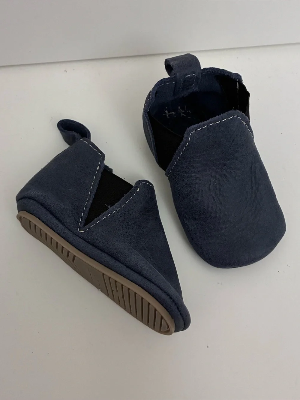 Freshly Picked Baby‎ Size 4 Alta Chelsea Boot Moccasin Leather Hard Sole Navy